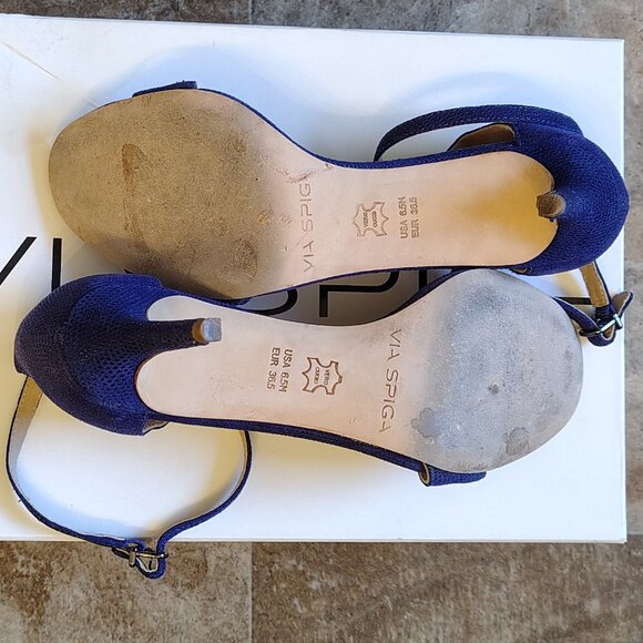 Womens Via Spiga Royal Blue Ankle Strap Sandal Size 6.5 - Picture 4 of 4